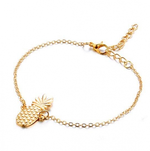 Gold Pineapple Charms Anklet Fruit Ankle Bracelet for Girls Vocation Jewelry