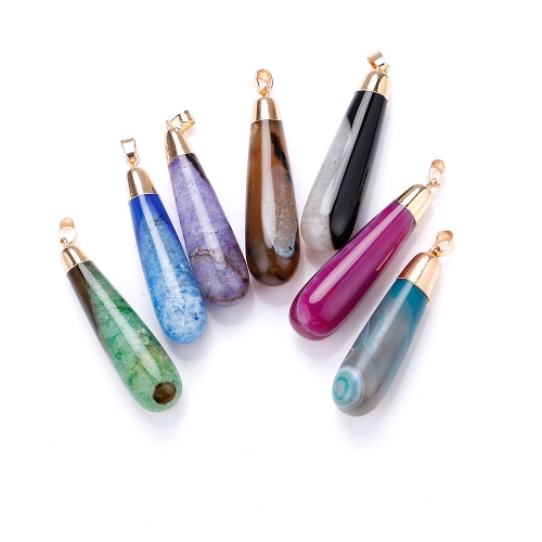Natural Stone Fashional Waterdrop Agate Pendant Necklace Jewelry