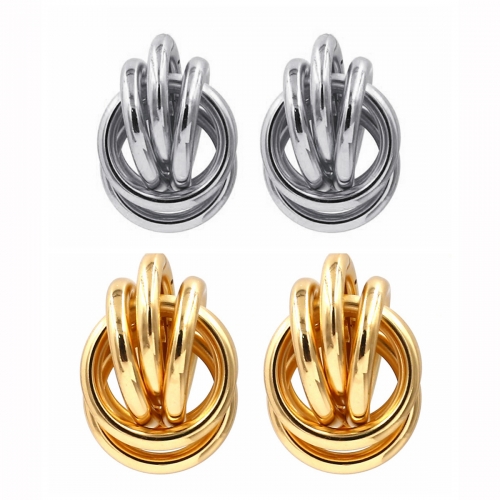 Gold Alloy Flower  Stud Earrings for Women Girls