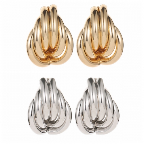 Gold Alloy Flower  Stud Earrings for Women Girls