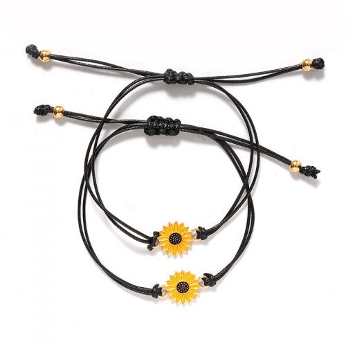 Sunflower Pinky Promise Bracelets Best Friend Long Distance Friendship Gifts for Women Teen Girls