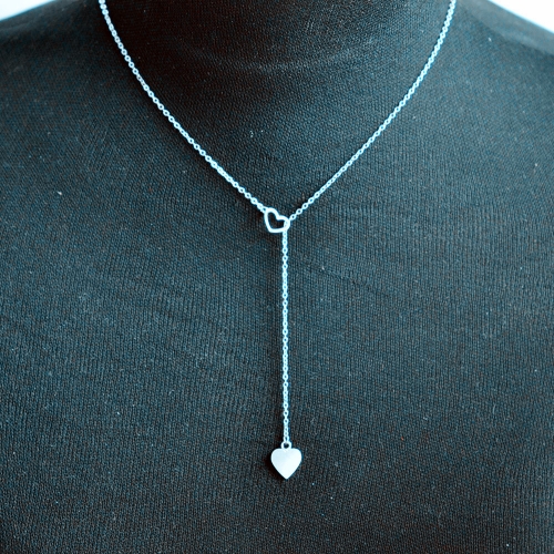 Gold & Silver Heart Choker Short Dainty Necklace Pendant for Women Girl