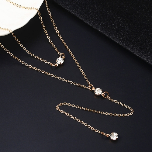 Gold Silver Alloy Chams Y Crystal Necklace for women Girl Choker
