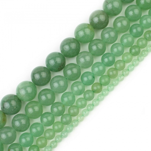 Natural Loose Green Aventurine Round Healing Stone Full Strand Gem Bead for DIY Bracelet Necklace Jewelry Making 4/6/8/10/12mm
