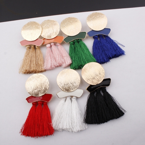 Irregular Round Tassel Earrings In 7 Colors for Ladies' Birthday Party Earrings