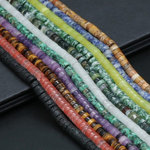 1 Strand 3x6mm Natural Flat Gemstone Beads Charming Crystal Agate Colored Stones for DIY Bracelet Necklace Jewelry Making